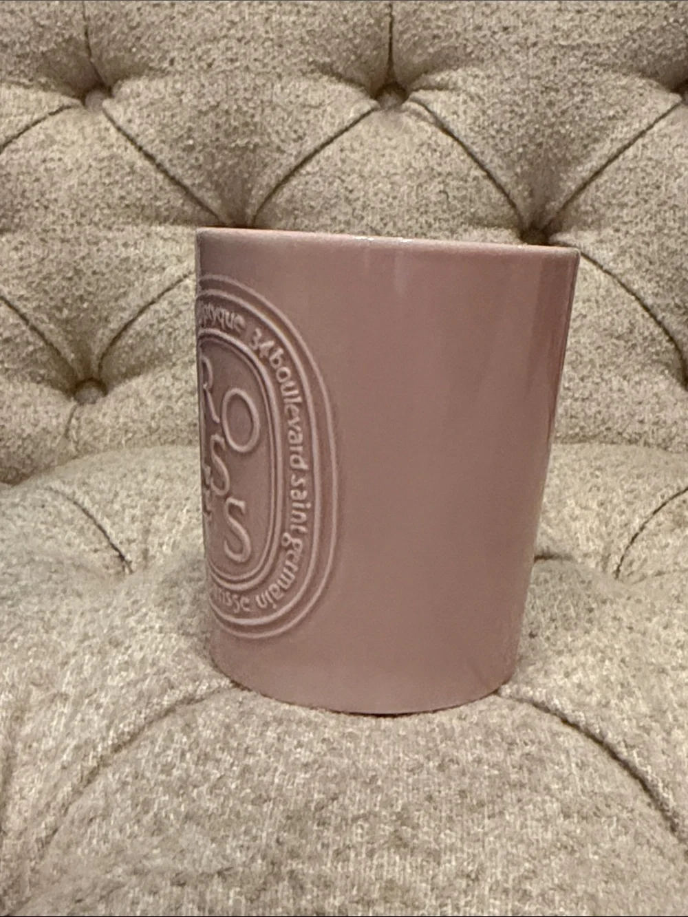 diptyque Pink Embossed Roses Ceramic Candle Holder